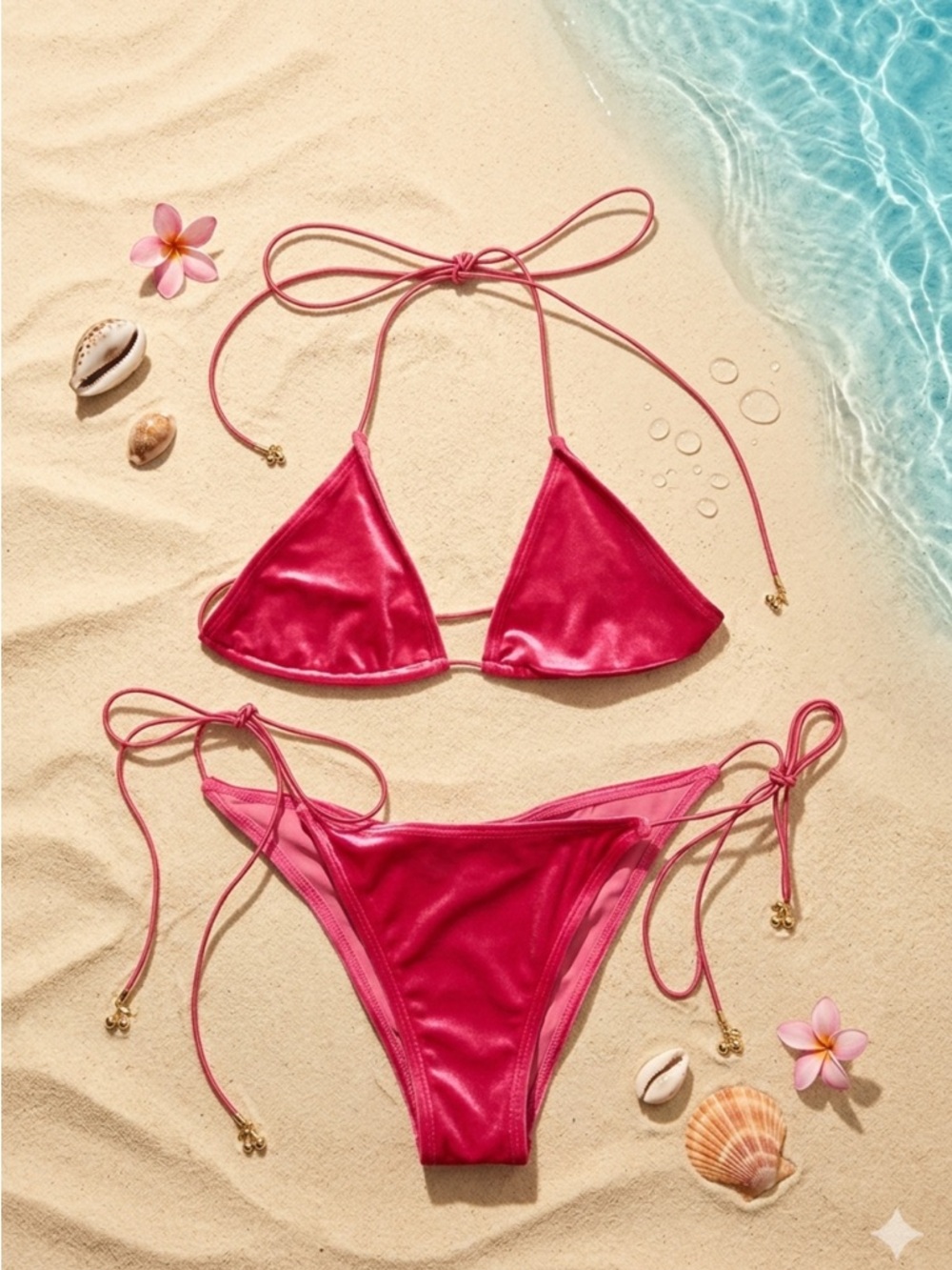 Voight Hot Pink String Bikini Set - Women Swim Bikinis - Picture 2 of 8